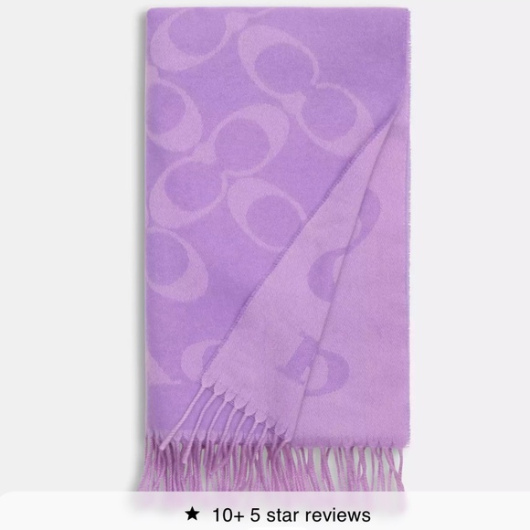 New💜Coach Signature Oversized Muffler Lilac - Picture 1 of 2